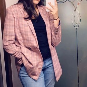 Pink and Blue Casual Blazer